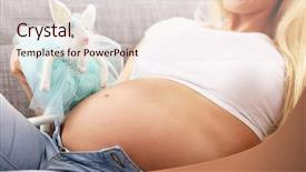  Presentation with baby bear - Theme having woman getting presents at baby background and a lemonade colored foreground