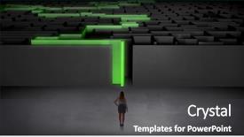  Presentation with ready - PPT layouts consisting of woman getting ready to enter background and a dark gray colored foreground