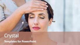  Presentation with reiki - Amazing slide set having woman getting reiki therapy backdrop and a coral colored foreground
