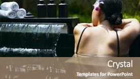  Presentation with treatment - Slides featuring woman getting spa treatment background and a coral colored foreground