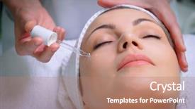  Presentation with beauty salon - Cool new theme with woman getting special skin treatment backdrop and a coral colored foreground