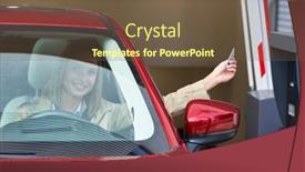  Presentation with ticket - Slide deck having woman-getting-ticket-from-parking background and a tawny brown colored foreground