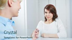  Presentation with electronic health record - Slide deck with woman giving her electronic health background and a  colored foreground