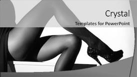  Presentation with black - Slides enhanced with woman glamour - black and white photo background and a light gray colored foreground