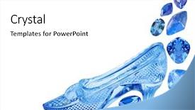  Presentation with sapphire - Colorful theme enhanced with woman glass shoe in blue backdrop and a white colored foreground