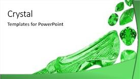  Presentation with slipper - Colorful slide deck enhanced with woman glass shoe in green backdrop and a white colored foreground