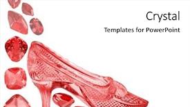  Presentation with ruby red - Theme with woman glass shoe in red background and a white colored foreground