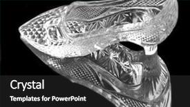  Presentation with shoe insert - Theme with woman glass shoe with reflection background and a dark gray colored foreground