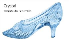  Presentation with slipper - Cool new PPT theme with woman glass shoe with reflection backdrop and a white colored foreground