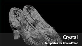  Presentation with slipper - Presentation enhanced with woman glass shoes isolated background and a dark gray colored foreground