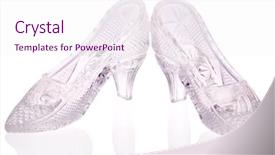  Presentation with slipper - Beautiful PPT theme featuring woman glass shoes with reflection backdrop and a sky blue colored foreground