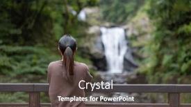  Presentation with recreation - PPT theme enhanced with woman-go-hiking-in-neidong background and a dark gray colored foreground