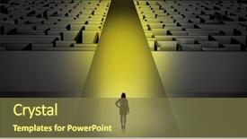  Presentation with mazes - Amazing PPT layouts having woman going straight ahead backdrop and a tawny brown colored foreground