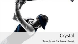  Presentation with black and gold and white - Presentation enhanced with woman golfer golfing silhouette background and a white colored foreground