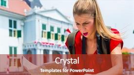  Presentation with indonesia map - Theme with woman got lost sightseeing background and a crimson colored foreground
