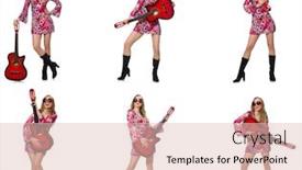  Presentation with role play woman and man - Presentation design featuring woman-guitar-player-isolated background and a lemonade colored foreground