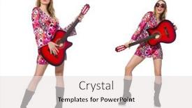  Presentation with role play woman and man - Cool new presentation with woman-guitar-player-isolated backdrop and a white colored foreground