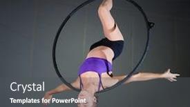  Presentation with exercises - Slides consisting of lyra - woman gymnast performing aerial exercises background and a dark gray colored foreground