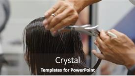  Presentation with hair salon - Slide deck consisting of woman-hair-cut-in-beauty background and a wine colored foreground