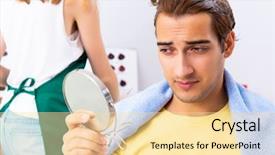  Presentation with dying - PPT layouts with woman hairdresser applying dye background and a blonde colored foreground