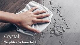  Presentation with wipe - Amazing presentation having woman-hand-clean-cleaning-liquid backdrop and a gray colored foreground