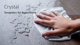  Presentation with wipe - Beautiful presentation design featuring woman-hand-clean-cleaning-liquid backdrop and a lemonade colored foreground