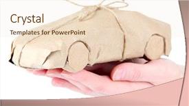  Presentation with car body repairer holding - Beautiful PPT layouts featuring woman hand holding a car backdrop and a lemonade colored foreground