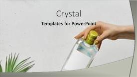  Presentation with alcohol - Slide set featuring woman-hand-holding-alcoholic-bottle background and a light gray colored foreground