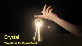  Presentation with golden woman - Colorful presentation enhanced with woman hand holding golden key backdrop and a wine colored foreground