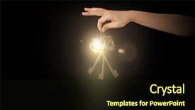  Presentation with golden woman - Audience pleasing presentation design consisting of woman hand holding golden key backdrop and a wine colored foreground