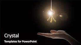  Presentation with hand holding colorful brain sketch - Presentation design consisting of woman hand holding golden key background and a black colored foreground