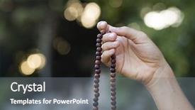  Presentation with meditation - Audience pleasing slides consisting of woman hand holding mala beads backdrop and a gray colored foreground