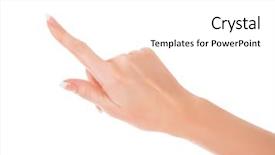  Presentation with mobile phone in woman hand - PPT theme having woman hand isolated on white background and a white colored foreground