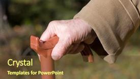  Presentation with old couple walking - Cool new PPT layouts with 24 hours news - 24 seven service concept illustration backdrop and a light gray colored foreground