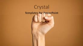  Presentation with violence against women - Cool new theme with woman-hand-making-fist-sign backdrop and a gold colored foreground