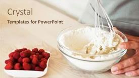  Presentation with step - Presentation with woman-hand-mixed-batter background and a lemonade colored foreground