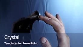  Presentation with water moving - Audience pleasing slides consisting of woman hand touch water surface backdrop and a navy blue colored foreground