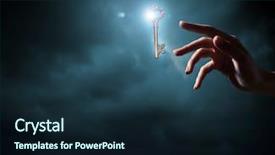  Presentation with golden woman - Slide deck having woman hand touching golden key background and a wine colored foreground