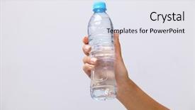  Presentation with water woman swimming underwater - Theme featuring woman hand with bottle background and a sky blue colored foreground