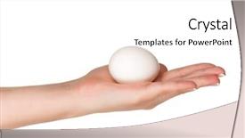 Presentation with waiter hand in white glove - Cool new slides with woman hand with egg isolated backdrop and a  colored foreground