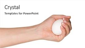  Presentation with egg - Slides featuring woman hand with egg isolated background and a  colored foreground