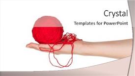  Presentation with yarn - Slide deck enhanced with woman hand with red ball background and a white colored foreground