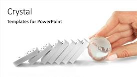  Presentation with transparent earth - Amazing slide deck having woman hand with transparent ball backdrop and a white colored foreground