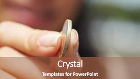  Presentation with cash handling - Amazing slide deck having woman handling coin backdrop and a red colored foreground