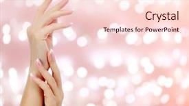  Presentation with abstract - PPT theme consisting of woman hands against an abstract background and a  colored foreground