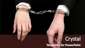  Presentation with prison - Cool new PPT layouts with woman hands and breaking handcuff backdrop and a tawny brown colored foreground