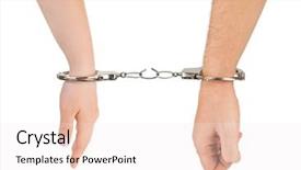  Presentation with woman covering man mouth hand - Amazing slides having woman hands and breaking backdrop and a sky blue colored foreground