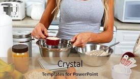  Presentation with free cooking - Beautiful presentation theme featuring woman hands cooking gluten free backdrop and a coral colored foreground