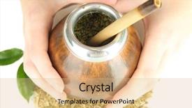  Presentation with couples holding hands - Audience pleasing PPT theme consisting of woman hands holding calabash backdrop and a coral colored foreground