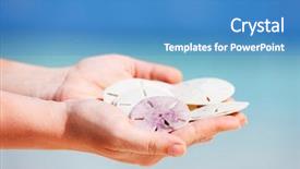  Presentation with hands holding be brave word - Beautiful PPT theme featuring thick grass with water drop backdrop and a white colored foreground.